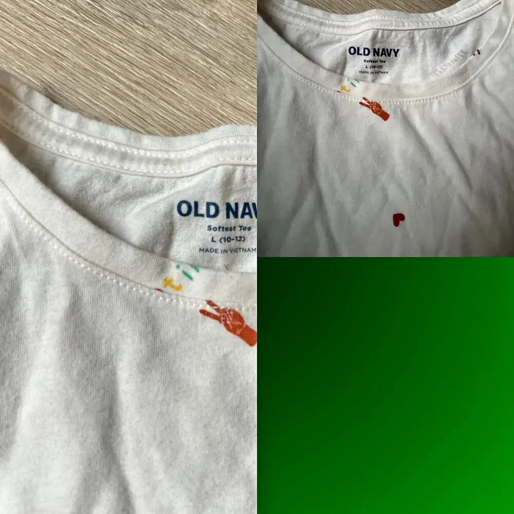 Old Navy Girls White Long Sleeve Graphic Tee - Size L (10)